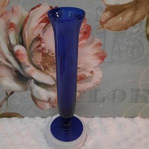 Vintage Cobalt Blue Glass bud vase